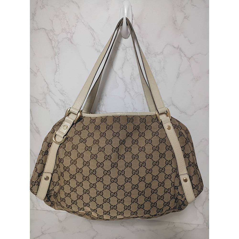 GUCCI GG Canvas Abbey Shoulder Tote Bag